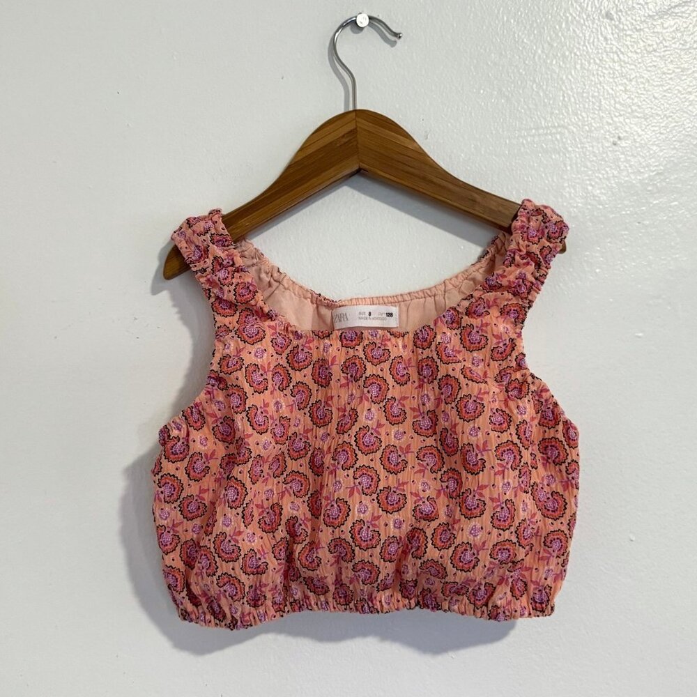 Zara Pink Flower Crop Top